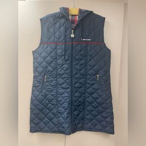 WND-SPORT navy blue diamond quilted hooded puffer vest women’s 3X